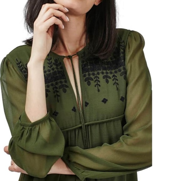 NWT Topshop Embroidered Midi Dress - Picture 4 of 5